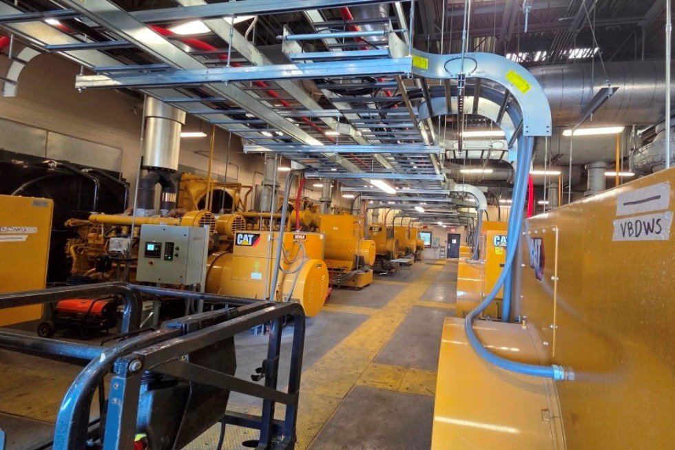  Double loaded generator plant with radiators coupled to weatherproof exhaust plenums at the exterior of the structure.  