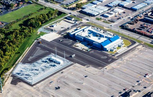 Substation and Emergency Power Plant Aerial Photo